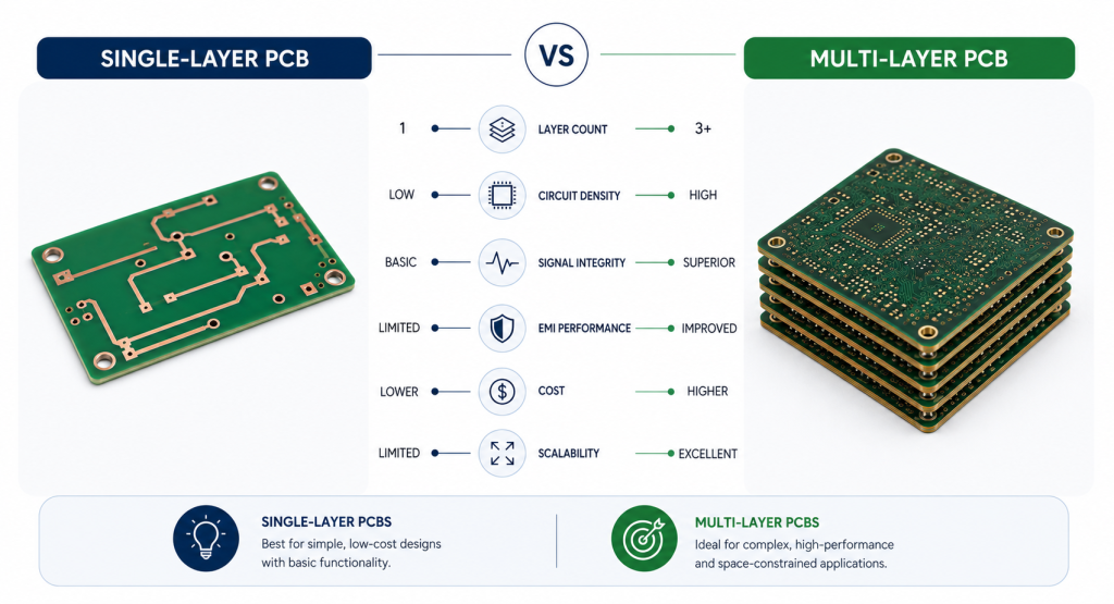 Single-Layer and Multi-Layer PCB Explained